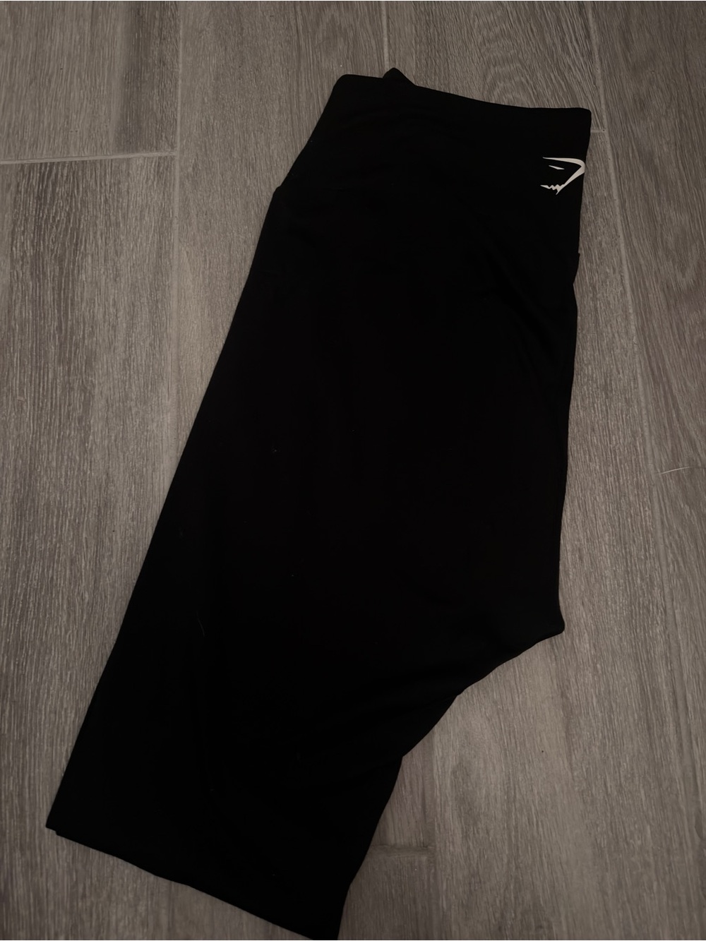 Gymshark Black Performance Leggings with White Logo Tag